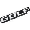 Emblème GOLF blanc sur fond noir pour face arrière de VW Golf 2 (-07/1987) - sans niveau de finition