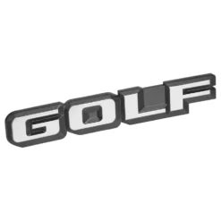Emblème GOLF chromé sur fond noir pour face arrière de VW Golf 2 (-07/1987) - sans niveau de finition