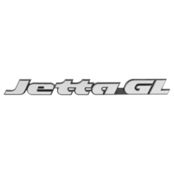 Emblème JETTA GL chrome satiné sur fond noir pour face arrière de VW JETTA 2 finition GL (08/1987-07/1992)