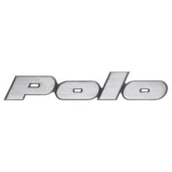 Emblème POLO chromé sur fond noir pour hayon de VW Polo 2F (10/1990-07/1994) - sans niveau de finition