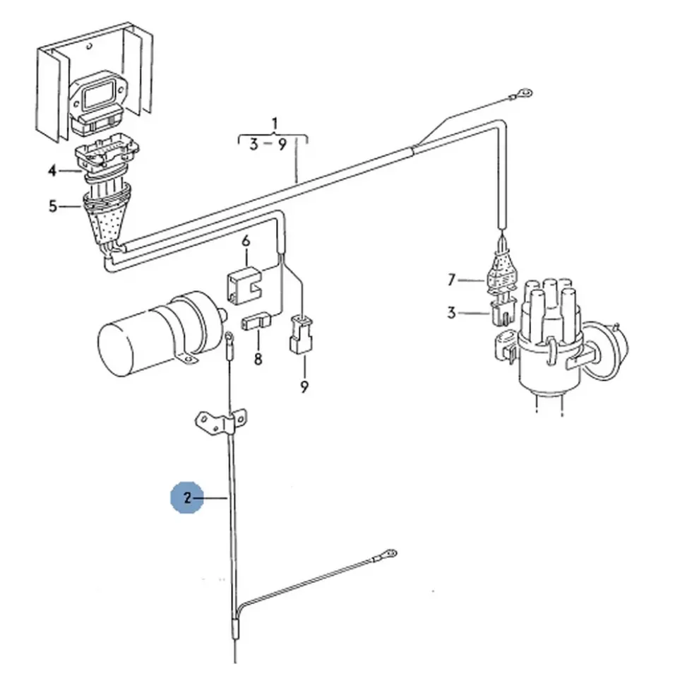Faisceau antiparasite sur allumage électronique TSZ pour Transporter 79 ->92