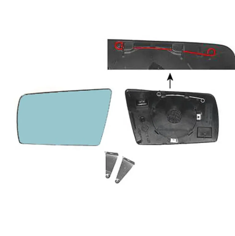 Glace de rétroviseur gauche pour Mercedes Classe C (W202), version plane