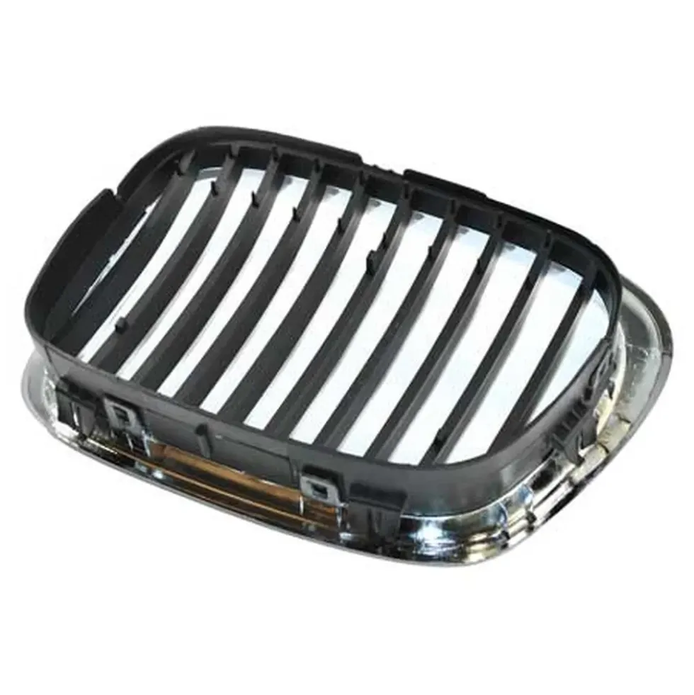 Grille de calandre droite noire pourtour chromé pour BMW Série 5 E39 Berline et Touring phase 2 (09/2000-) - côté passager