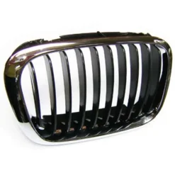 Grille de calandre droite noire pourtour chromé pour BMW Série 3 E46 Berline Touring phase 1 (-08/2001) et Compact (01/2001-12/2004) - côté passager