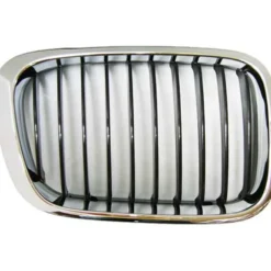 Grille de calandre droite noire pourtour chromé pour BMW Série 3 E46 Berline Touring phase 1 (-08/2001) et Compact (01/2001-12/2004) - côté passager
