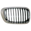 Grille de calandre droite noire pourtour chromé pour BMW Série 3 E46 Coupé et Cabriolet phase 1 (-03/2003) - côté passager