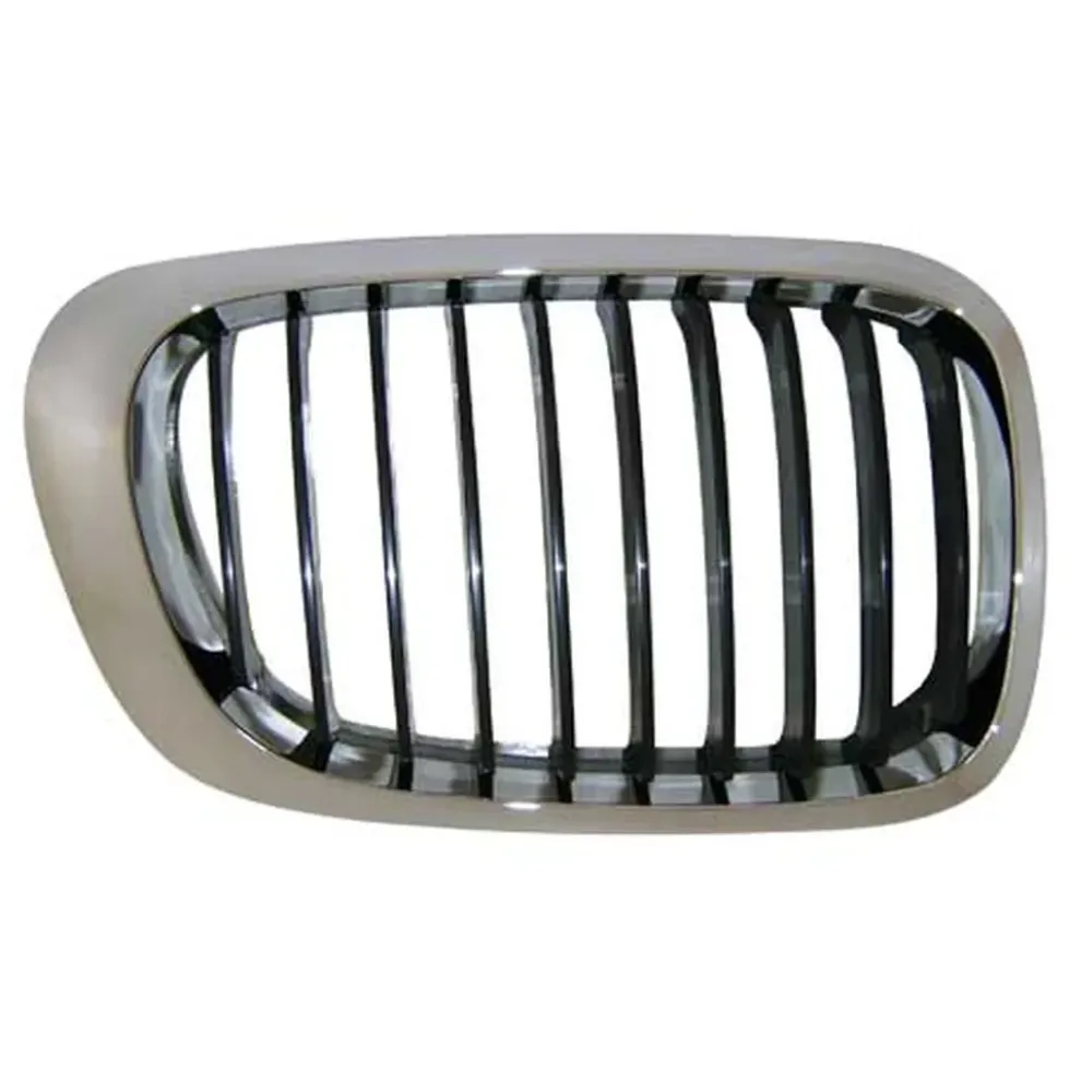 Grille de calandre droite noire pourtour chromé pour BMW Série 3 E46 Coupé et Cabriolet phase 1 (-03/2003) - côté passager