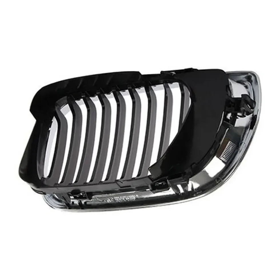 Grille de calandre droite noire pourtour chromé pour BMW Série 3 E46 Berline et Touring phase 2 (09/2001-) - côté passager
