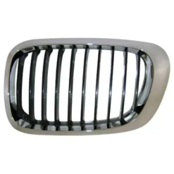 Grille de calandre gauche noire pourtour chromé pour BMW Série 3 E46 Coupé et Cabriolet phase 1 (-03/2003) - côté conducteur