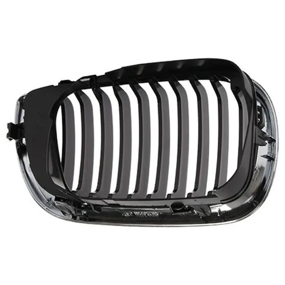 Grille de calandre gauche noire pourtour chromé pour BMW Série 3 E46 Berline et Touring phase 2 (09/2001-) - côté conducteur