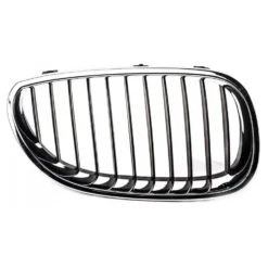 Grille de calandre noire pourtour chromé pour BMW Série 5 E60 E60LCI Berline et E61 E61LCI Touring (12/2001-05/2010) - côté droit