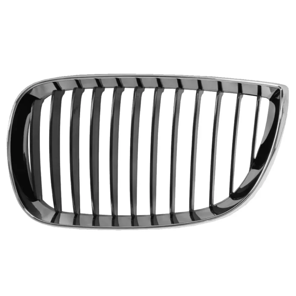 Grille de calandre ouverte noire pourtour chromé pour BMW Série 1 E81 E87 E87LCI Berline 3 et 5 portes (02/2003-12/2011) - côté gauche