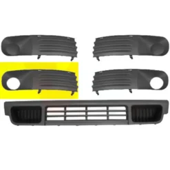 Grille droite en gris graphite de parechocs avec antibrouillard pour VW Transporter T5 combi / fourgon de 2003 à 2009