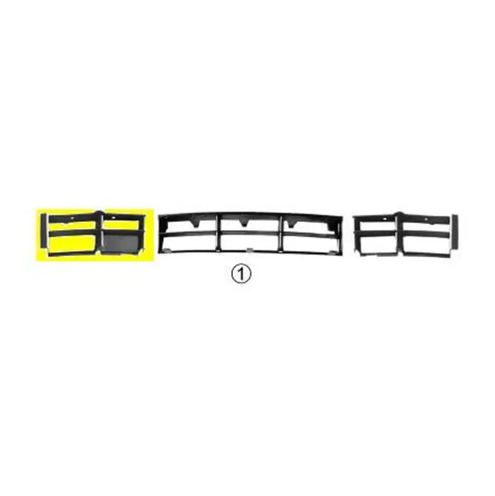 Grille droite partiellement ouverte de pare-chocs avant pour BMW Série 5 E39 Berline et Touring phase 1 et phase 2 (02/1995-12/2003) - côté passager