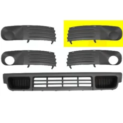 Grille gauche en gris graphite de parechocs pour VW Transporter T5 combi /fourgon de 2003 à 2009