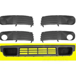 Grille inférieure grise graphite de parechocs pour VOLKSWAGEN Transporter T5 combi / fourgon (2003-2009)