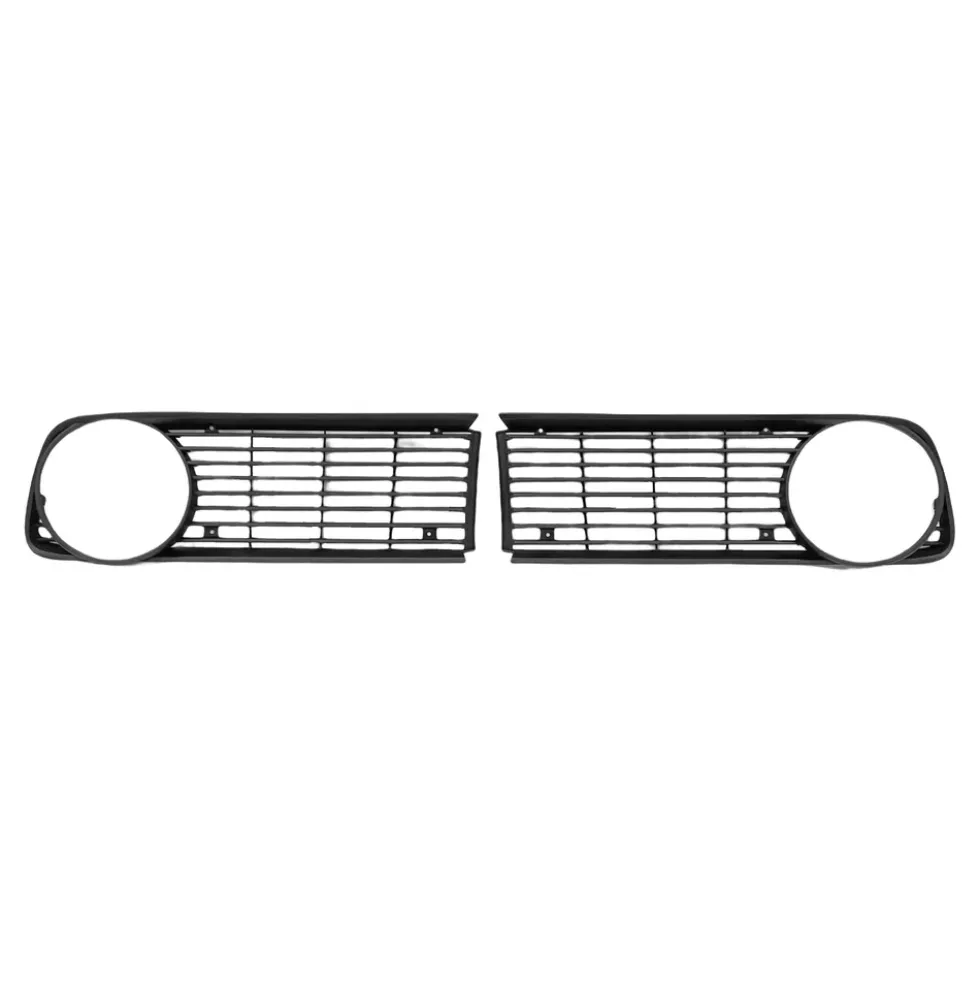 Grilles de calandre pourtour de phare droit et gauche noires pour BMW série 02 E10 phase 2 (09/1973-07/1977)