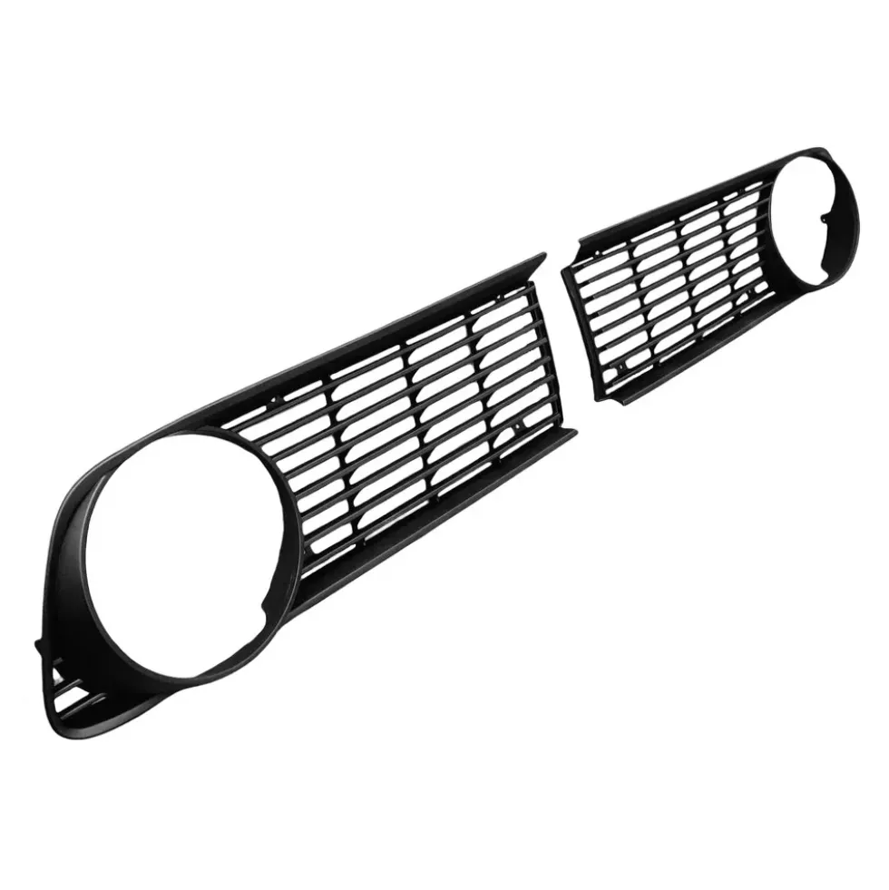 Grilles de calandre pourtour de phare droit et gauche noires pour BMW série 02 E10 phase 2 (09/1973-07/1977)