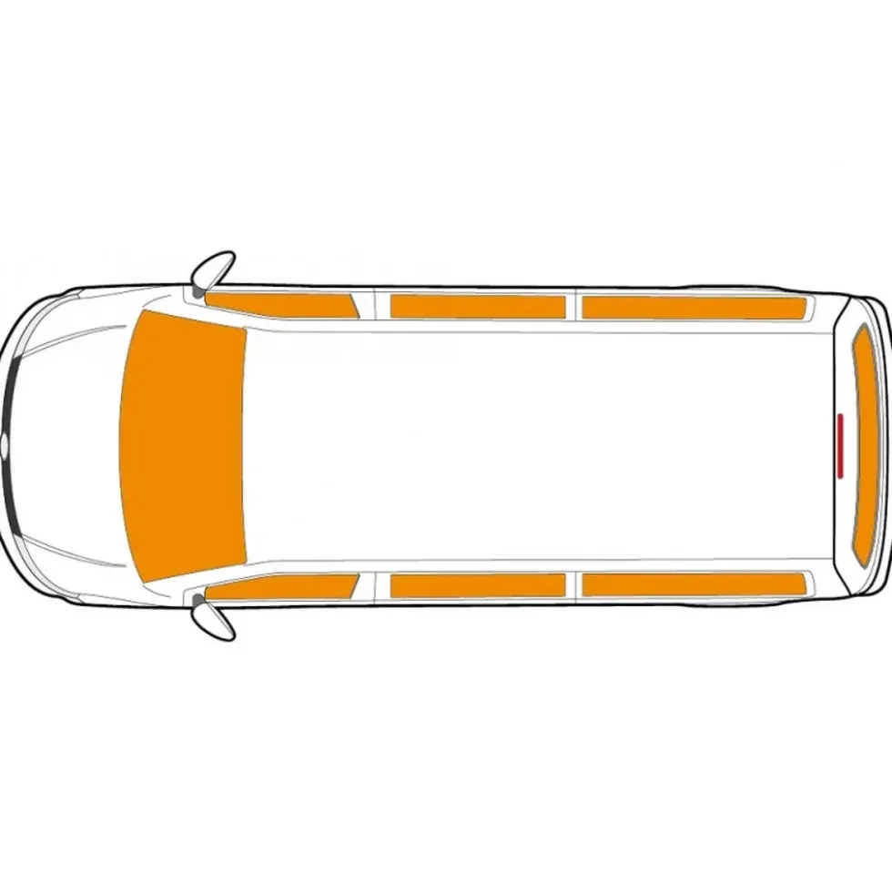 Isolants thermiques intérieurs 5 couches pour Transporter T6 châssis long avec Hayon - 8 pièces