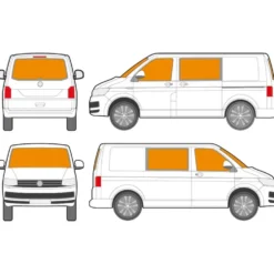 Isolants thermiques intérieurs 5 couches pour Transporter T6 Combi avec Hayon - 6 pièces
