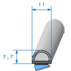 Joint adhésif bi-dureté noir - 10 x 7,7 mm