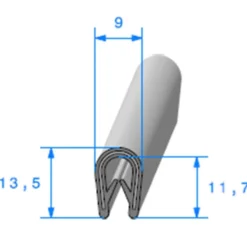 Joint à armature métallique blanc - 9 x 13,5 mm