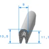 Joint à armature métallique gris - 9 x 13,5 mm