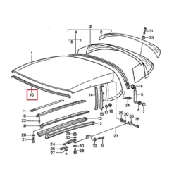Joint avant de capote pour Porsche 964 cabriolet (1989-1994)