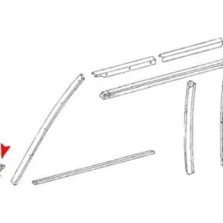 Joint d'angle de pare-brise gauche pour Mercedes SL R107