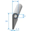 Joint de bas de porte noir - 11 x 30 mm