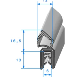Joint de coffre à armature métallique 12 x 13,6 mm