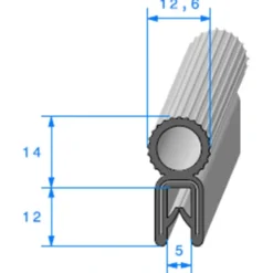 Joint de coffre à armature métallique - 8,8 x 13,5 mm