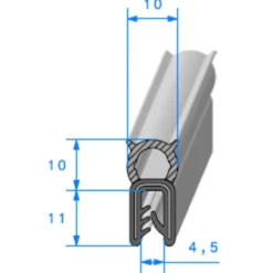 Joint de coffre noir - 11 x 11 mm