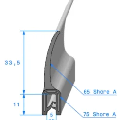 Joint de coffre sur armature métallique - 15 x 29 mm