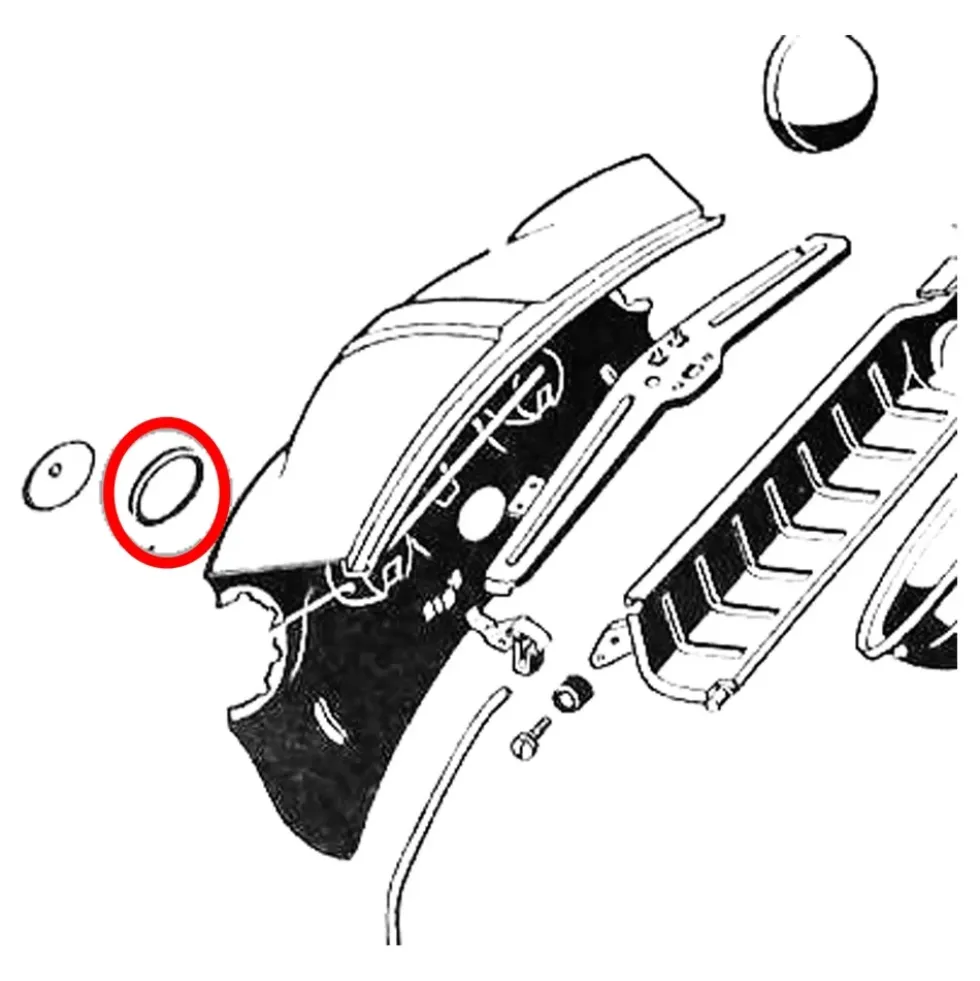 Joint de couvercle de jupe avant pour VOLKSWAGEN Type 34 (08/64-07/69)
