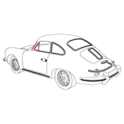 Joint de custode de porte pour Porsche 356 Cabriolet et Coupe KARMANN (1950-1965) - côté droit
