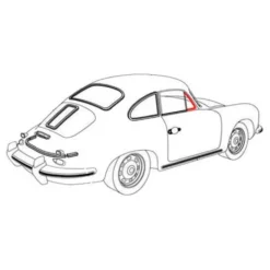 Joint de custode de porte pour Porsche 356 Coupe (1950-1965) - côté droit
