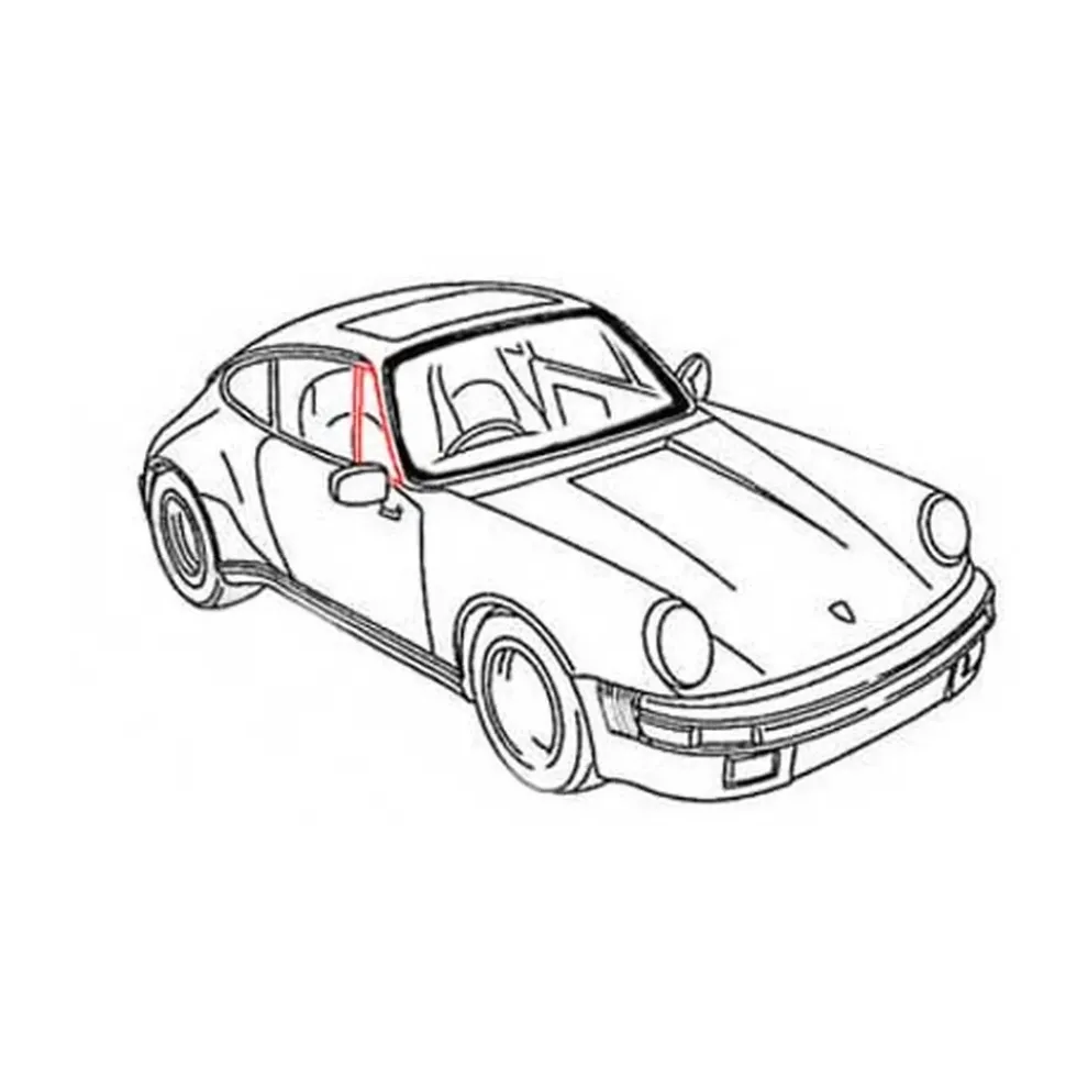 Joint de déflecteur ouvrant pour Porsche 911 et 912 Coupe - côté droit