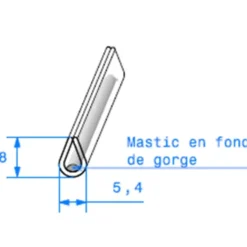 Joint de finition en U transparent - 5,4 x 8 mm