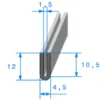 Joint de finition en U - 4,5 x 12 mm