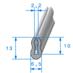 Joint de finition en U - 6 x 12 mm