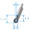 Joint de finition en U - 6,4 x 11,5 mm