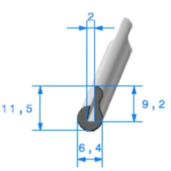 Joint de finition en U - 6,4 x 11,5 mm