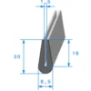 Joint de finition en U - 8,5 x 20 mm
