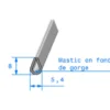 Joint de finition gris en forme de U - 5,4 x 8 mm
