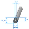 Joint de finition noir en forme U - 6,6 x 8,6 mm