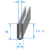 Joint de finition noir en forme de U - 6 x 16 mm