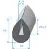 Joint de finition noir en U - 22 x 31 mm