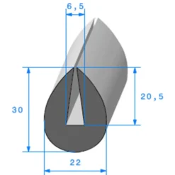 Joint de finition noir en U - 22 x 31 mm