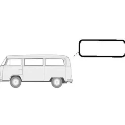 Joint de lunette arrière DeLuxe qualité origine pour VOLKSWAGEN Combi Bay Window (1968-1979) - Moulure aluminium